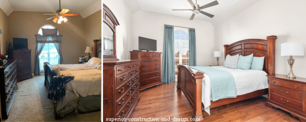 before-after-master-bedroom-mt-juliet-tn-hardwood-floors-blue-drapery