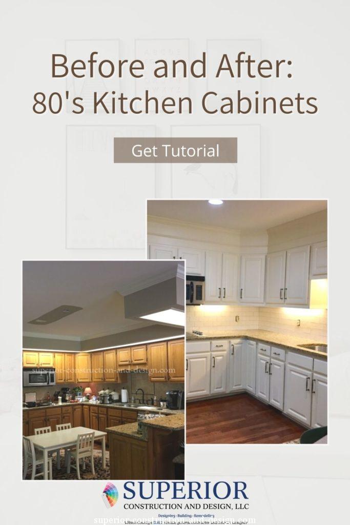 before and after 80's oak cabinets